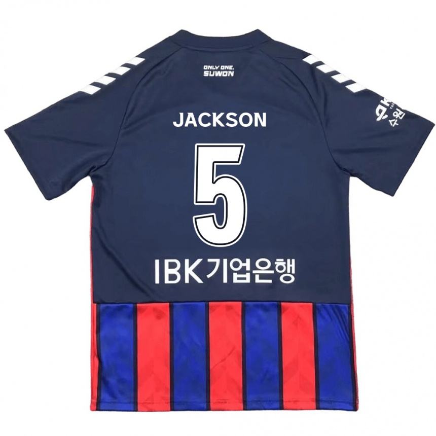 Kids Football Lachlan Jackson #5 Blue Red Home Jersey 2024/25 T-Shirt Za