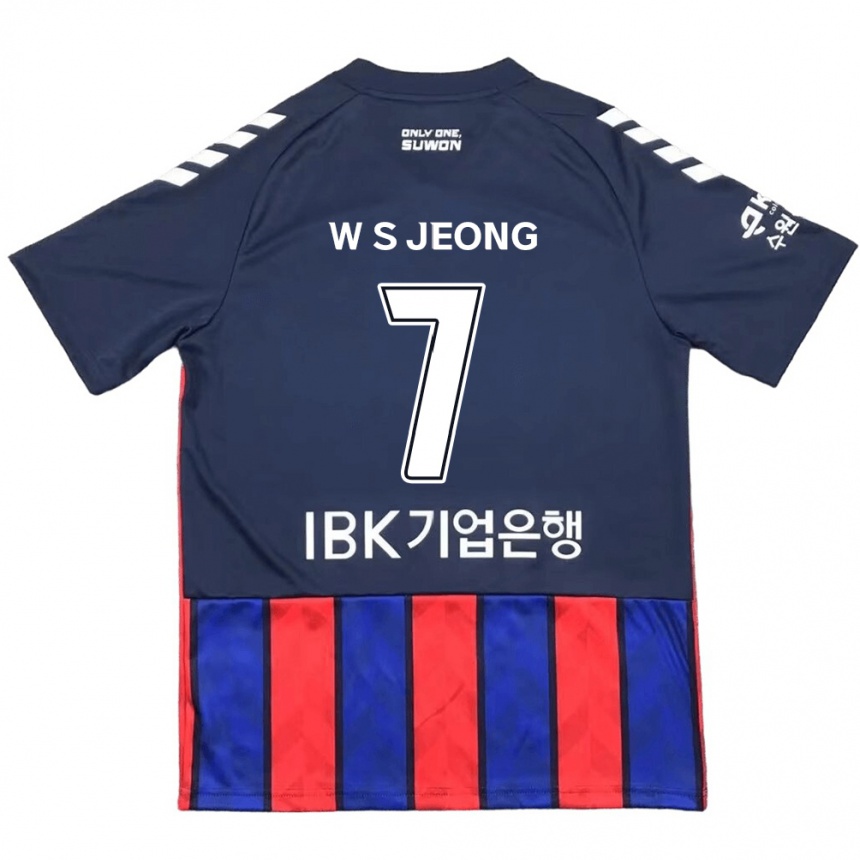 Kids Football Seung-Won Jeong #7 Blue Red Home Jersey 2024/25 T-Shirt Za