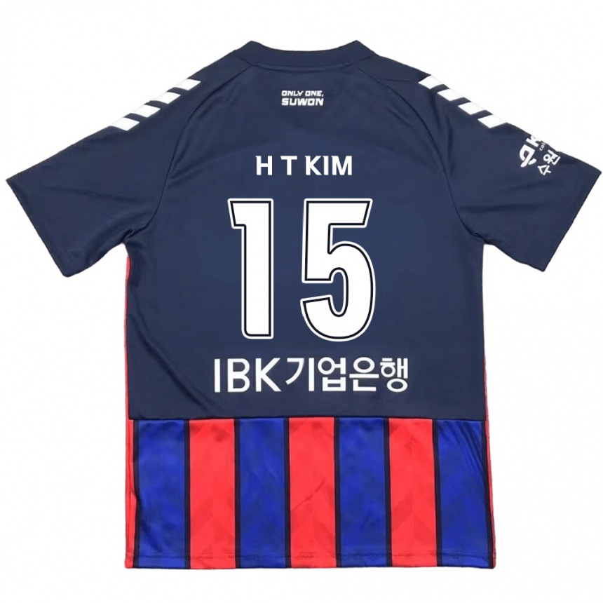 Kids Football Tae-Han Kim #15 Blue Red Home Jersey 2024/25 T-Shirt Za