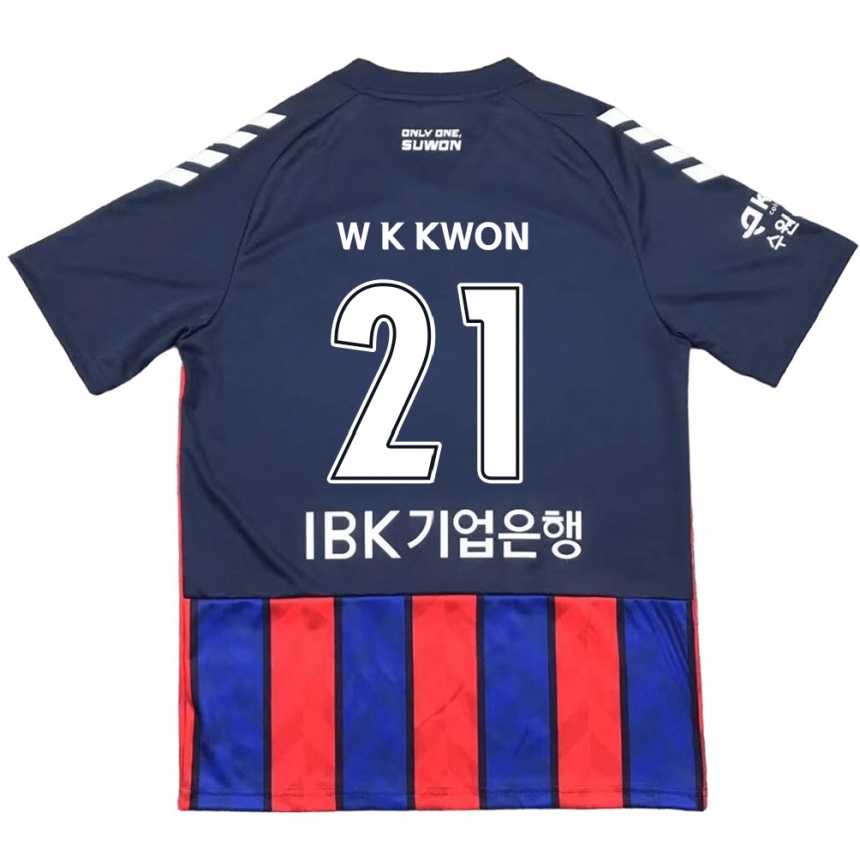 Kids Football Kyung-Won Kwon #21 Blue Red Home Jersey 2024/25 T-Shirt Za