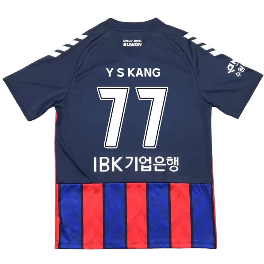 Kids Football Sang-Yun Kang #77 Blue Red Home Jersey 2024/25 T-Shirt Za