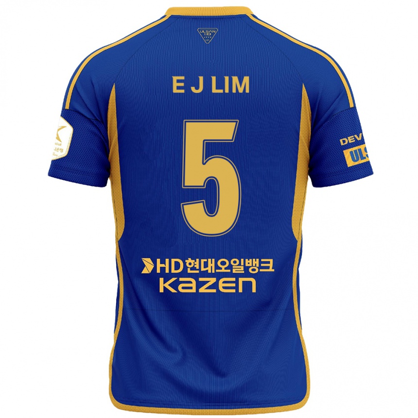 Kids Football Jong-Eun Lim #5 Blue Yellow Home Jersey 2024/25 T-Shirt Za