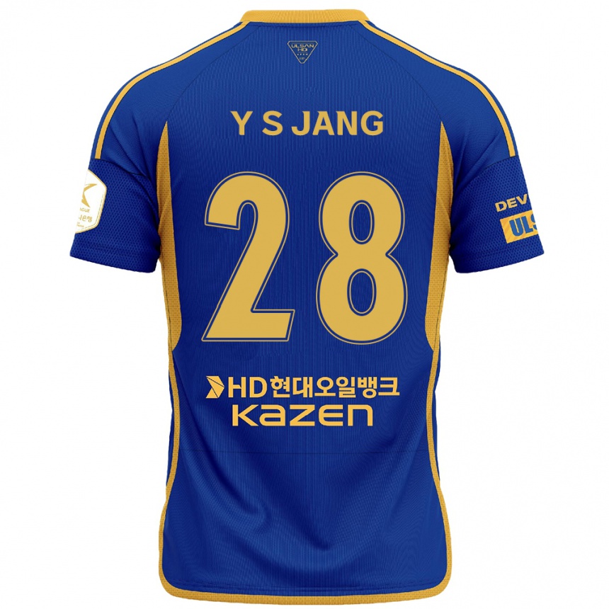 Kids Football See-Young Jang #28 Blue Yellow Home Jersey 2024/25 T-Shirt Za