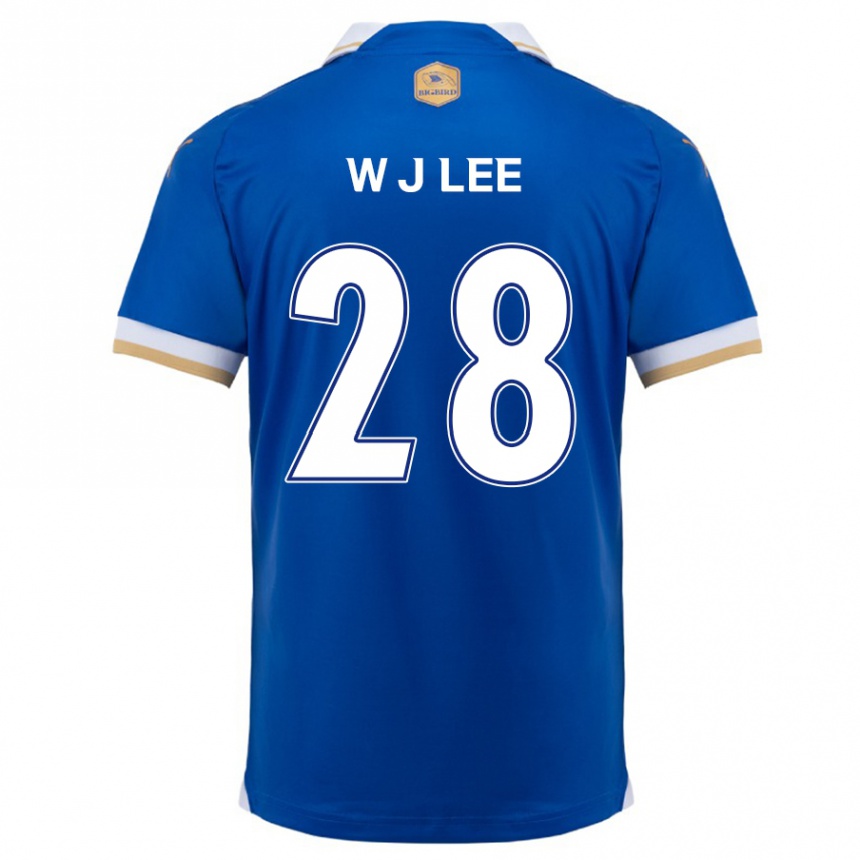 Kids Football Jun-Woo Lee #28 Blue White Home Jersey 2024/25 T-Shirt Za