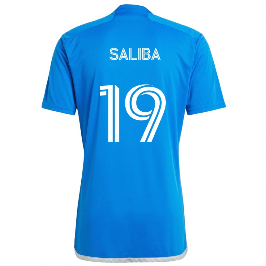 Kids Football Nathan-Dylan Saliba #19 Blue White Home Jersey 2024/25 T-Shirt Za