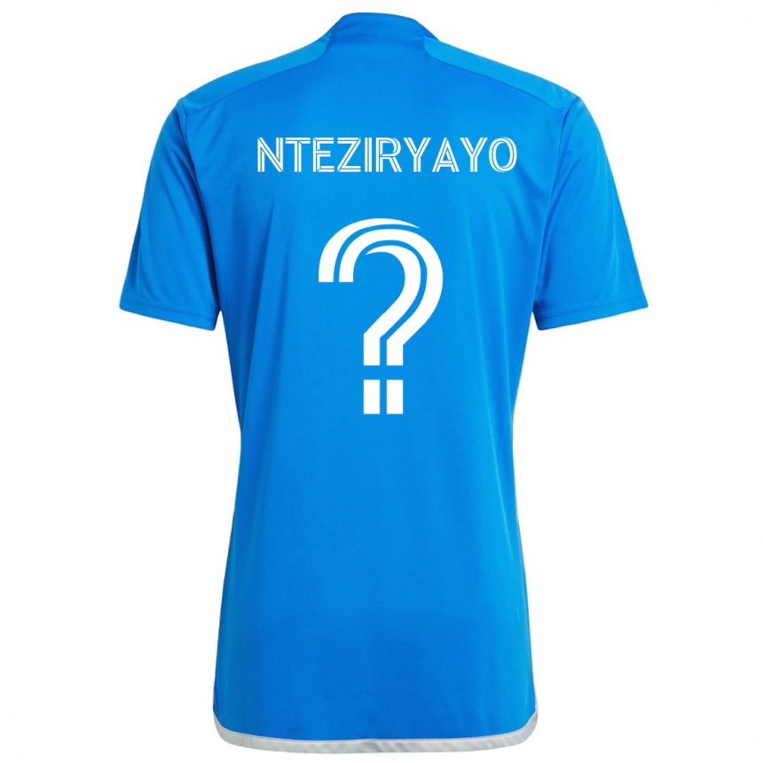 Kids Football Josh Nteziryayo #0 Blue White Home Jersey 2024/25 T-Shirt Za