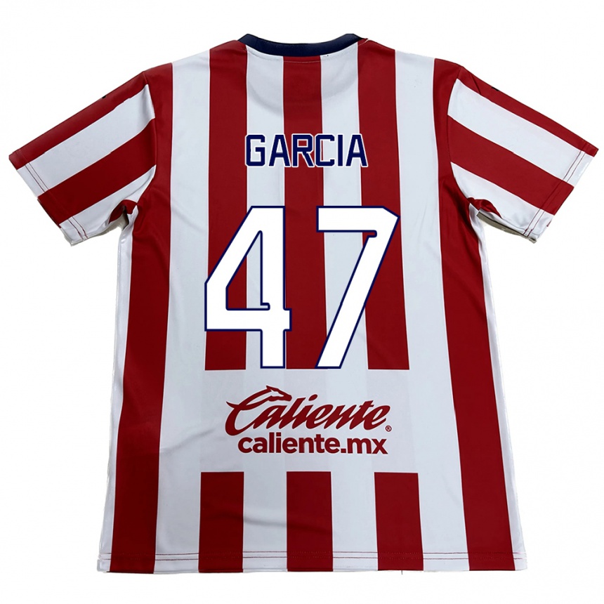 Kids Football Gael García #47 Red White Home Jersey 2024/25 T-Shirt Za