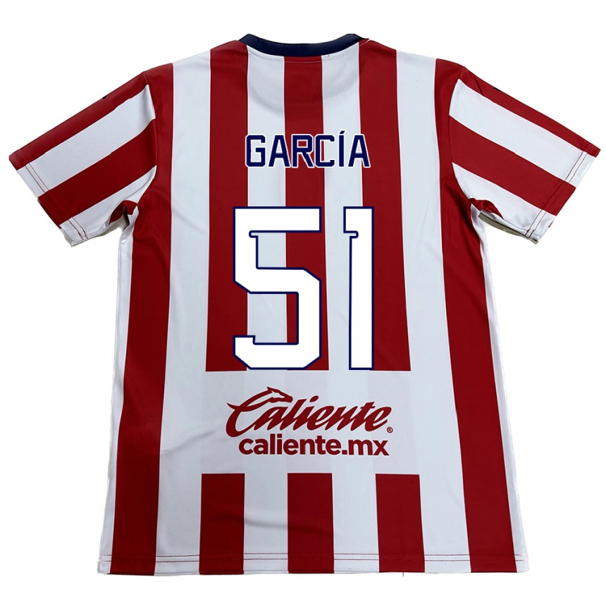 Kids Football Eduardo García #51 Red White Home Jersey 2024/25 T-Shirt Za