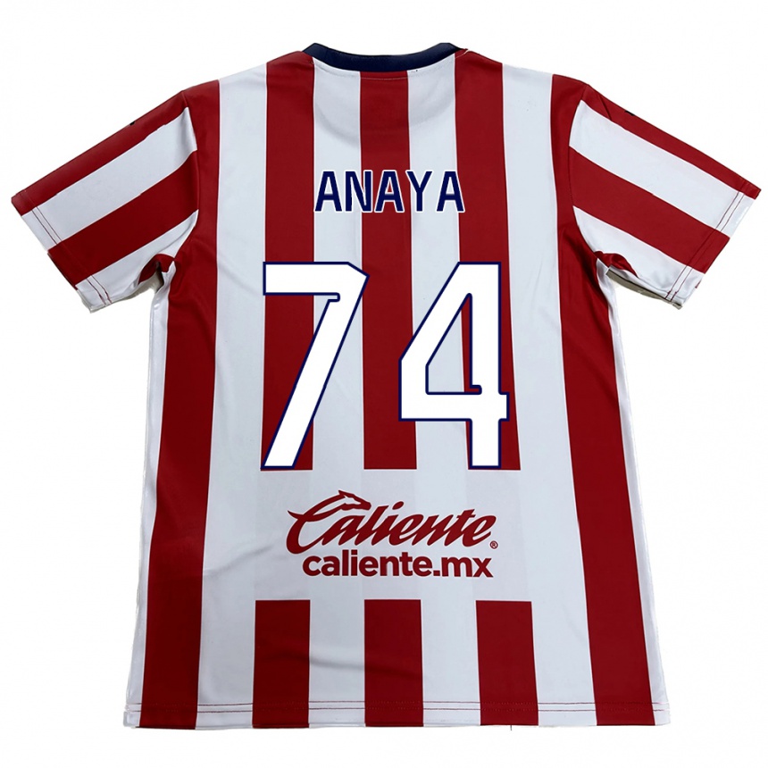 Kids Football Mario Anaya #74 Red White Home Jersey 2024/25 T-Shirt Za