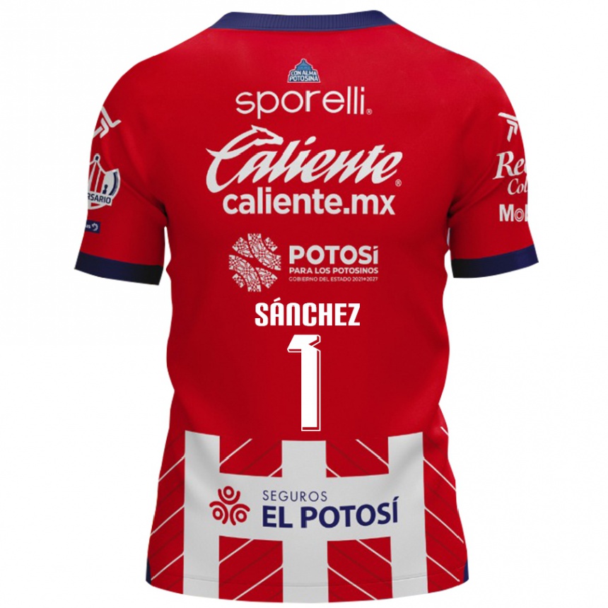 Kids Football Andrés Sánchez #1 Red White Home Jersey 2024/25 T-Shirt Za