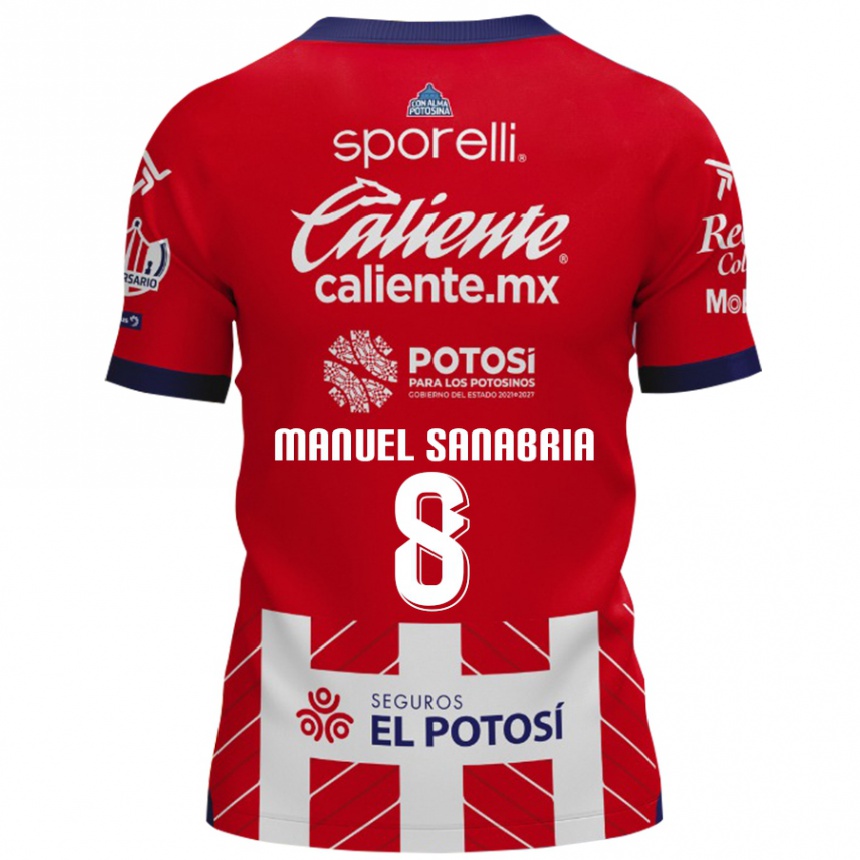 Kids Football Juan Manuel Sanabria #8 Red White Home Jersey 2024/25 T-Shirt Za