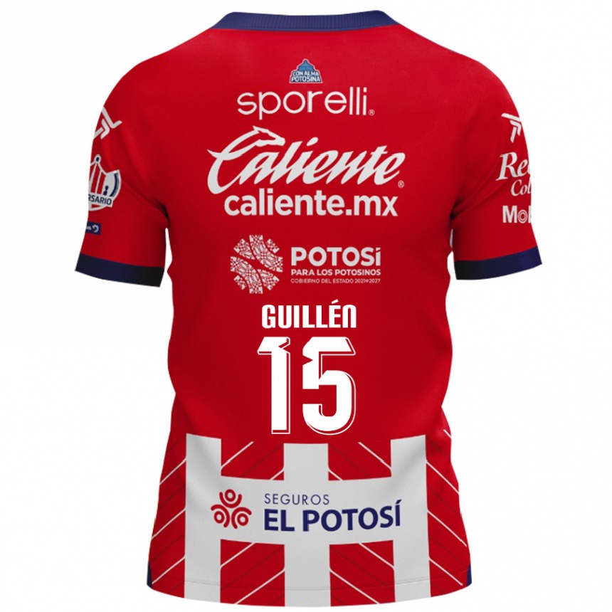 Kids Football Daniel Guillén #15 Red White Home Jersey 2024/25 T-Shirt Za