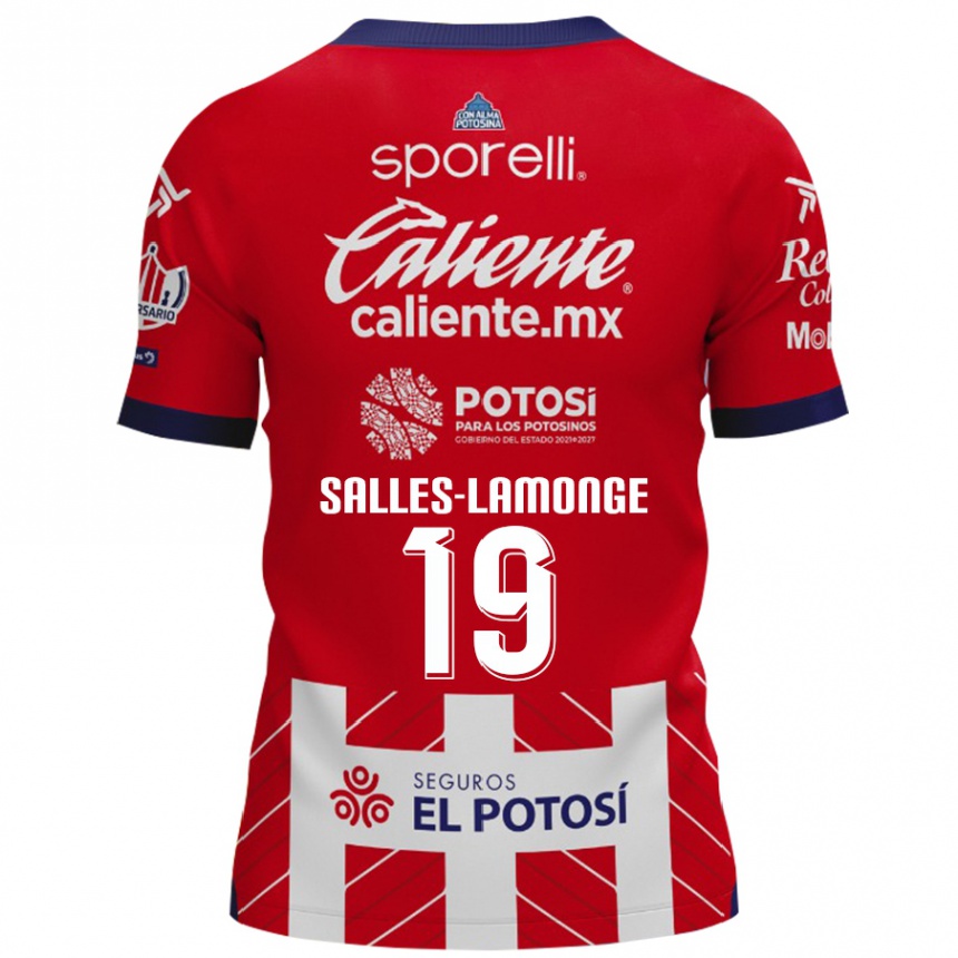 Kids Football Sébastien Salles-Lamonge #19 Red White Home Jersey 2024/25 T-Shirt Za