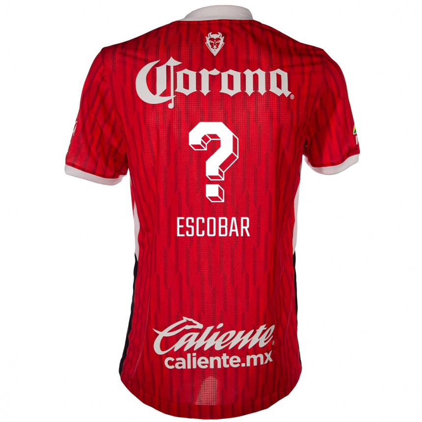 Kids Football Juan Escobar #0 Red White Home Jersey 2024/25 T-Shirt Za