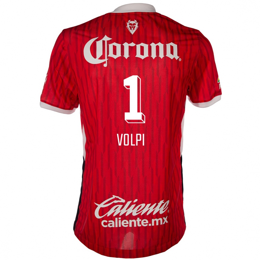 Kids Football Tiago Volpi #1 Red White Home Jersey 2024/25 T-Shirt Za