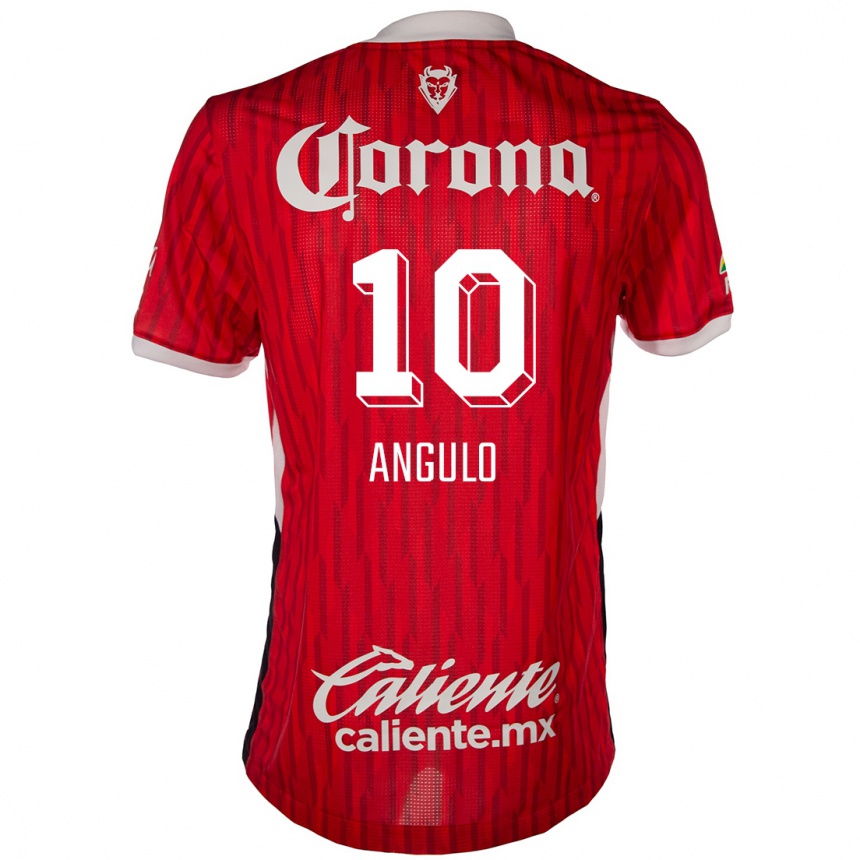 Kids Football Jesús Angulo #10 Red White Home Jersey 2024/25 T-Shirt Za