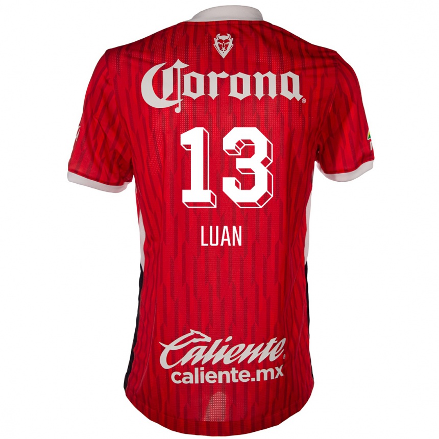 Kids Football Luan #13 Red White Home Jersey 2024/25 T-Shirt Za