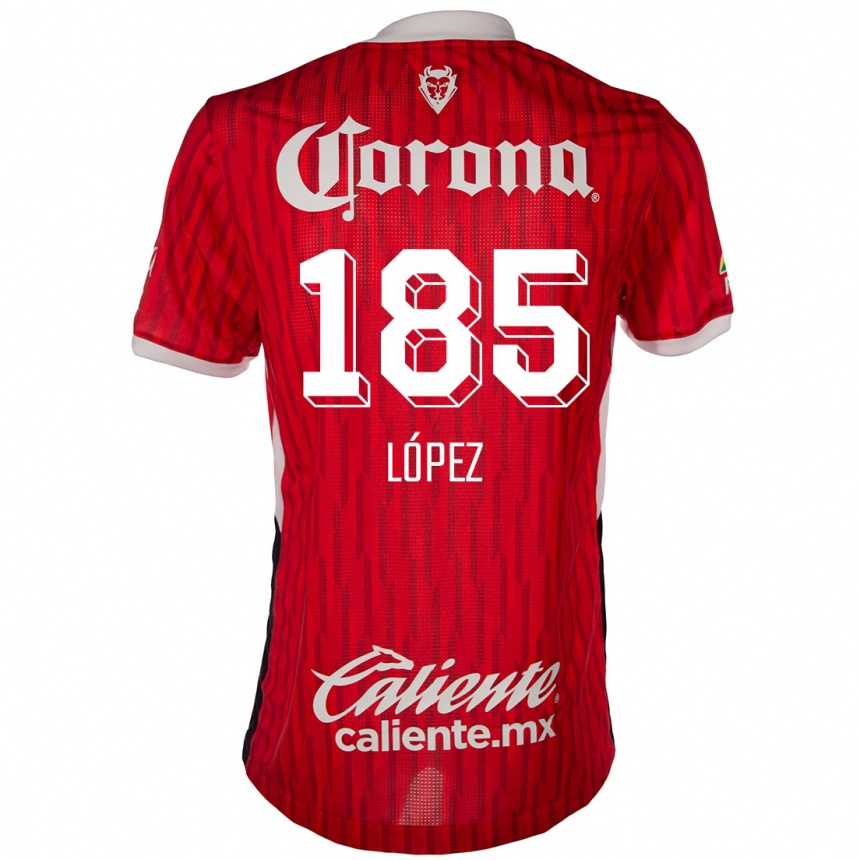 Kids Football David López #185 Red White Home Jersey 2024/25 T-Shirt Za