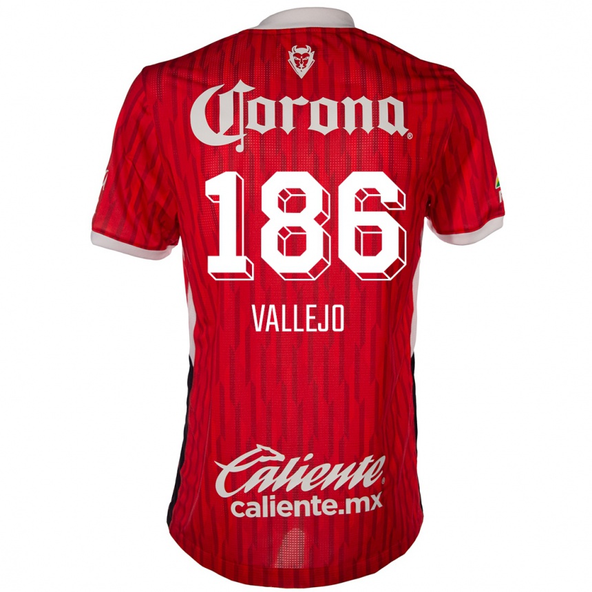 Kids Football Saúl Vallejo #186 Red White Home Jersey 2024/25 T-Shirt Za