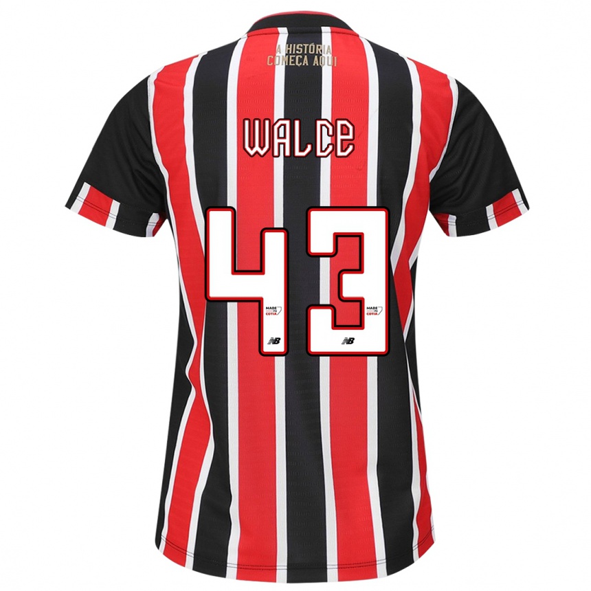 Kids Football Walce #43 Black Red White Away Jersey 2024/25 T-Shirt Za