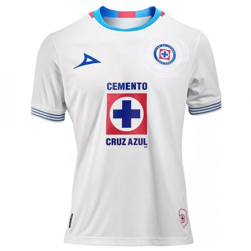 Kids Football Kevin Castaño #5 White Blue Away Jersey 2024/25 T-Shirt Za