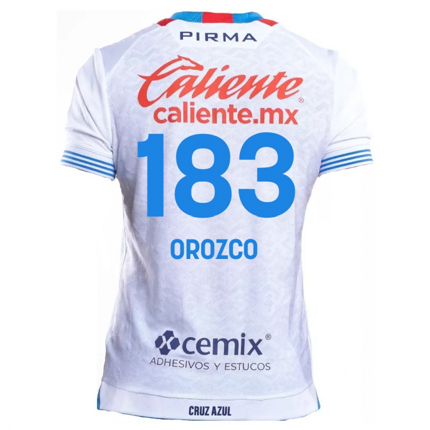 Kids Football Fabrizzio Orozco #183 White Blue Away Jersey 2024/25 T-Shirt Za