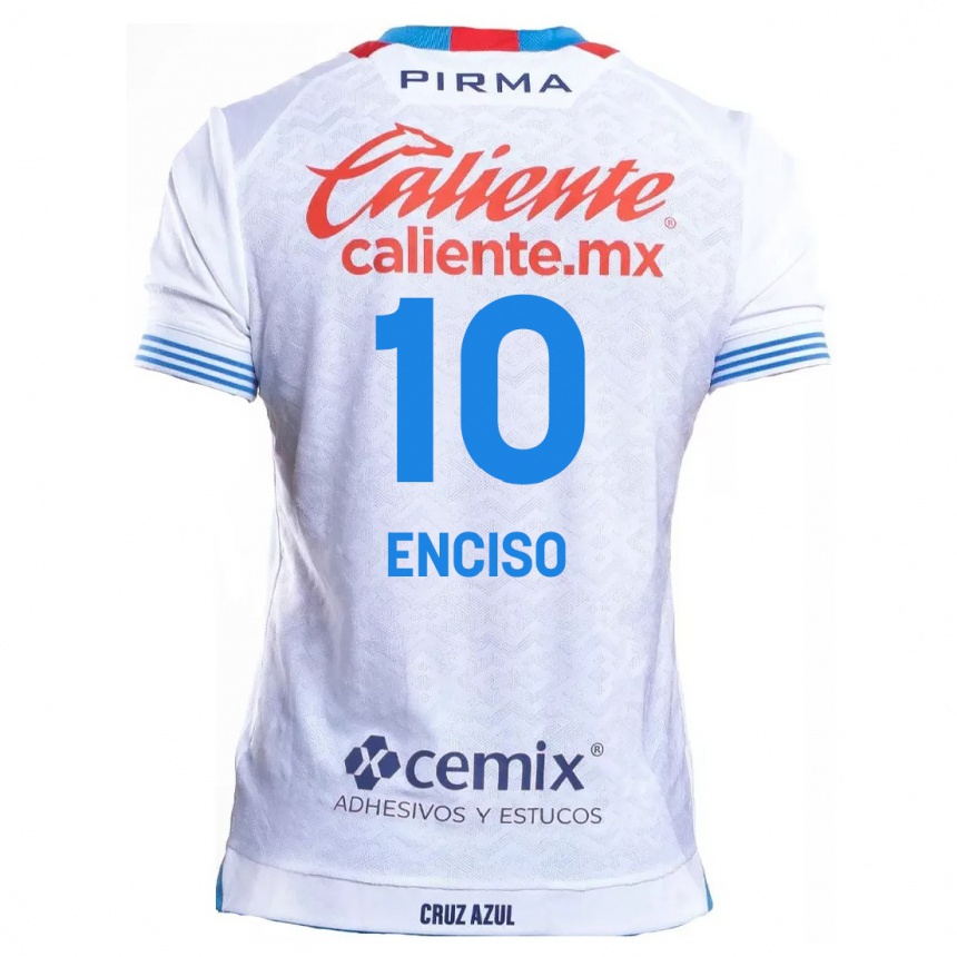 Kids Football Martha Enciso #10 White Blue Away Jersey 2024/25 T-Shirt Za