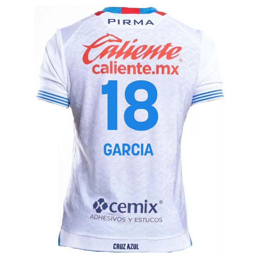 Kids Football Diana Garcia #18 White Blue Away Jersey 2024/25 T-Shirt Za