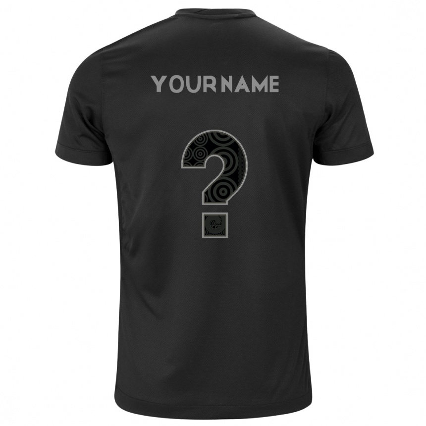 Kids Football Your Name #0 Black Away Jersey 2024/25 T-Shirt Za