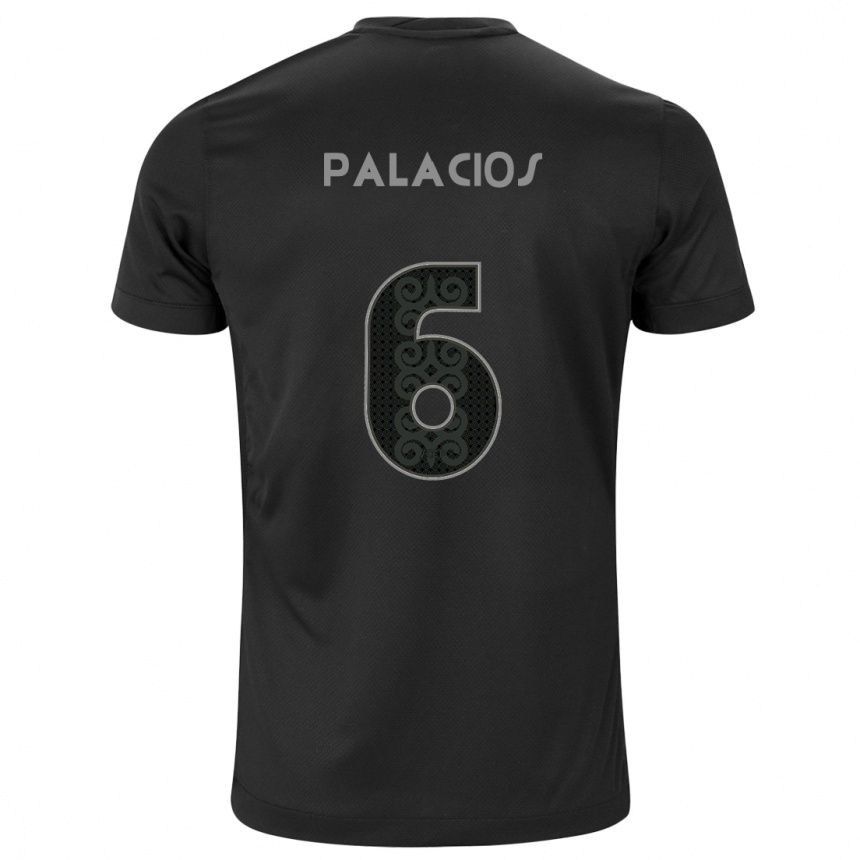 Kids Football Diego Palacios #6 Black Away Jersey 2024/25 T-Shirt Za