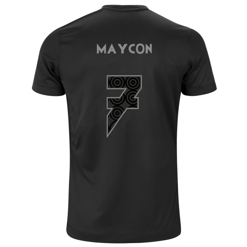 Kids Football Maycon #7 Black Away Jersey 2024/25 T-Shirt Za