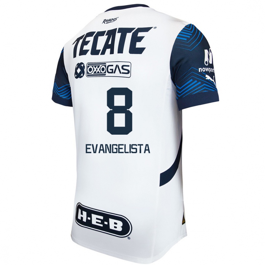 Kids Football Diana Evangelista #8 White Blue Away Jersey 2024/25 T-Shirt Za