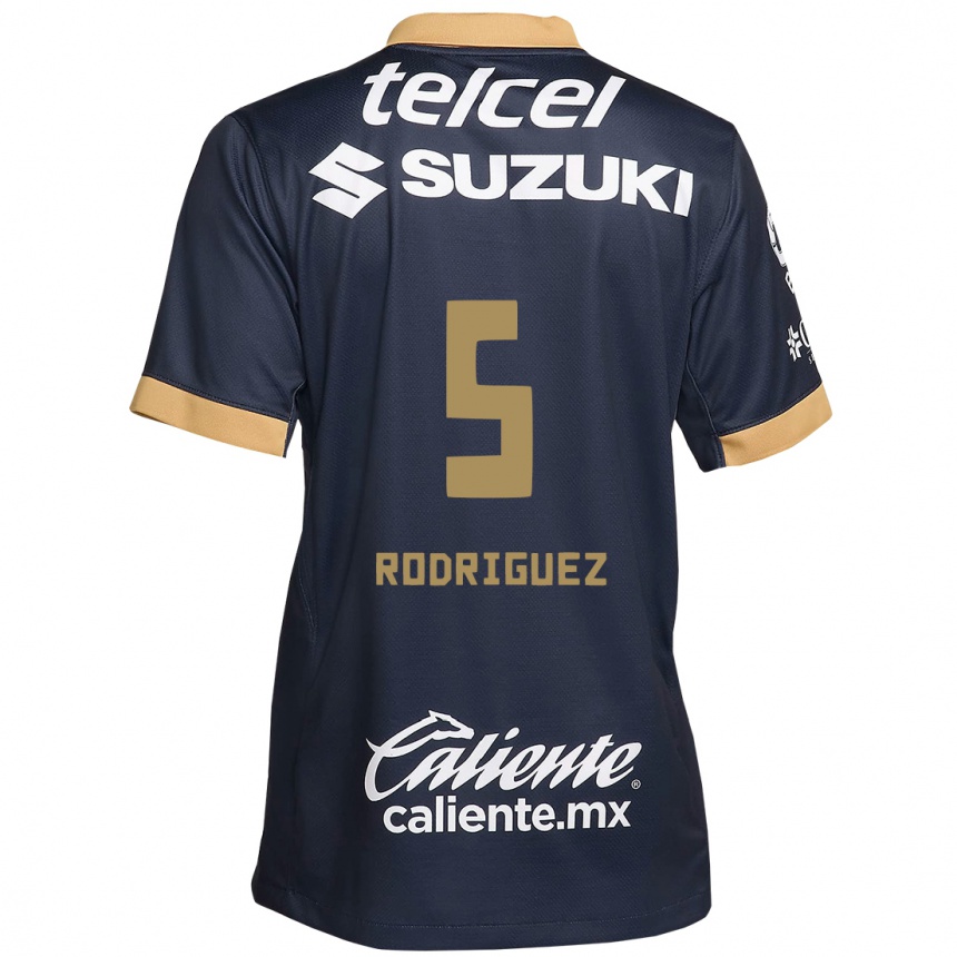 Kids Football Jeronimo Rodriguez #5 Obsidian Gold White Away Jersey 2024/25 T-Shirt Za