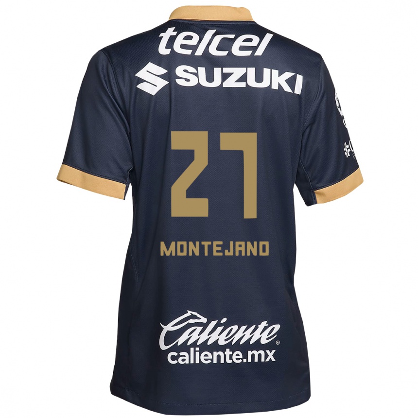 Kids Football Emanuel Montejano #27 Obsidian Gold White Away Jersey 2024/25 T-Shirt Za