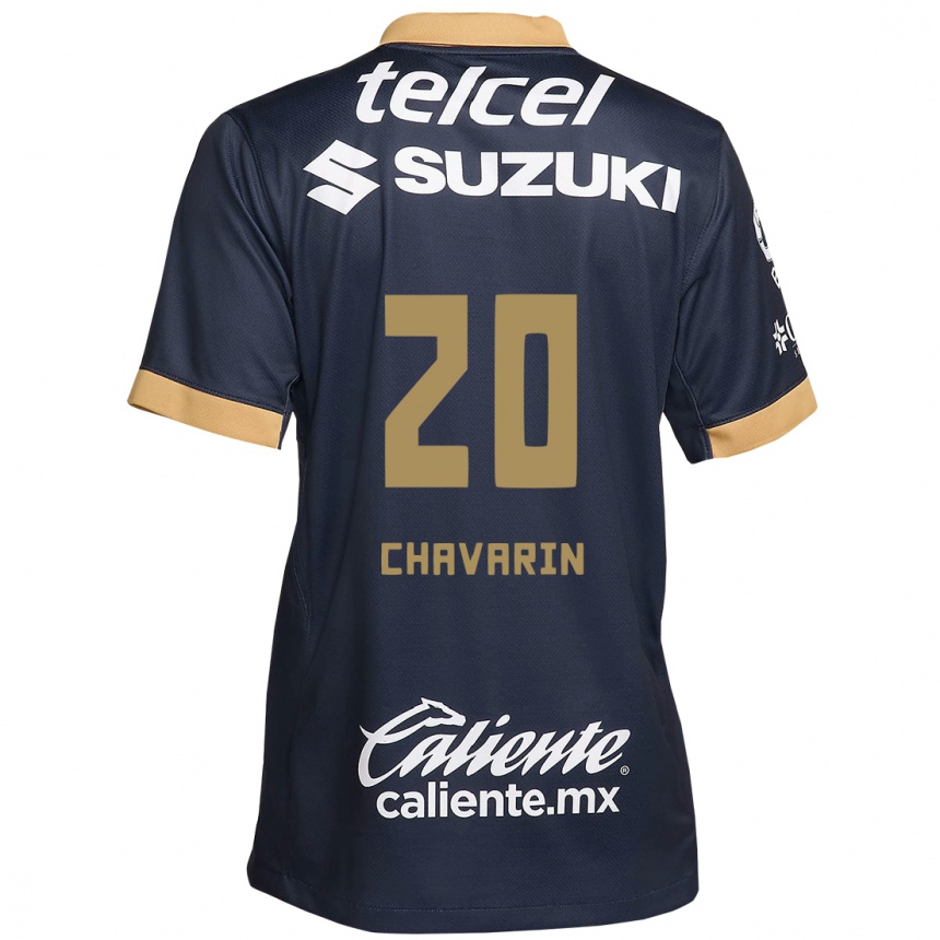 Kids Football Aerial Chavarin #20 Obsidian Gold White Away Jersey 2024/25 T-Shirt Za