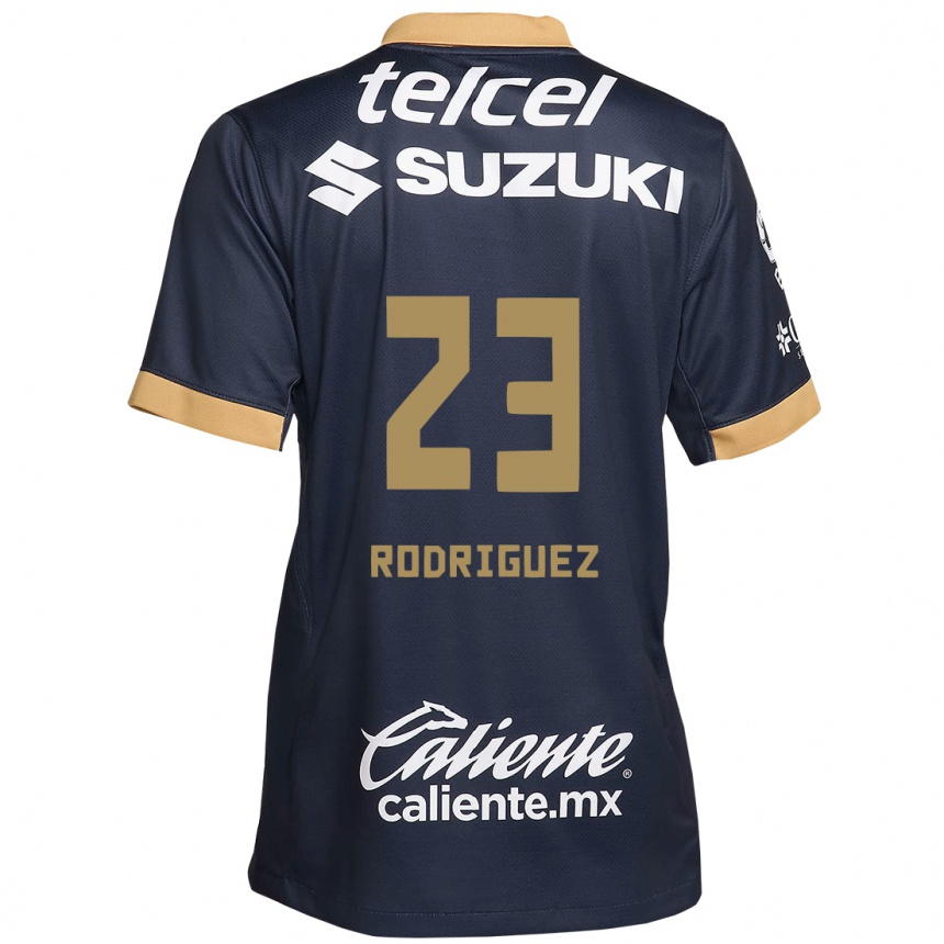 Kids Football Catherine Rodriguez #23 Obsidian Gold White Away Jersey 2024/25 T-Shirt Za