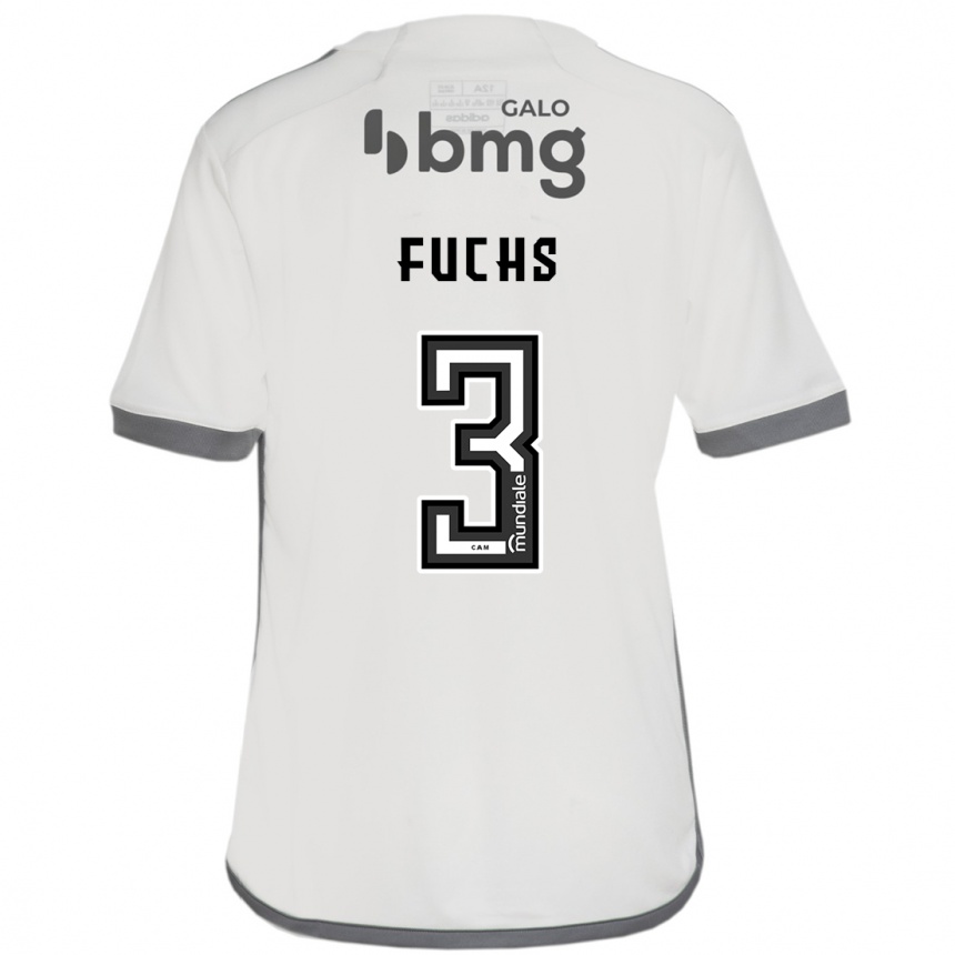 Kids Football Bruno Fuchs #3 Off White Away Jersey 2024/25 T-Shirt Za