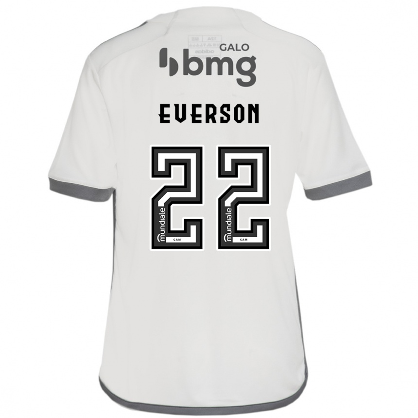 Kids Football Everson #22 Off White Away Jersey 2024/25 T-Shirt Za