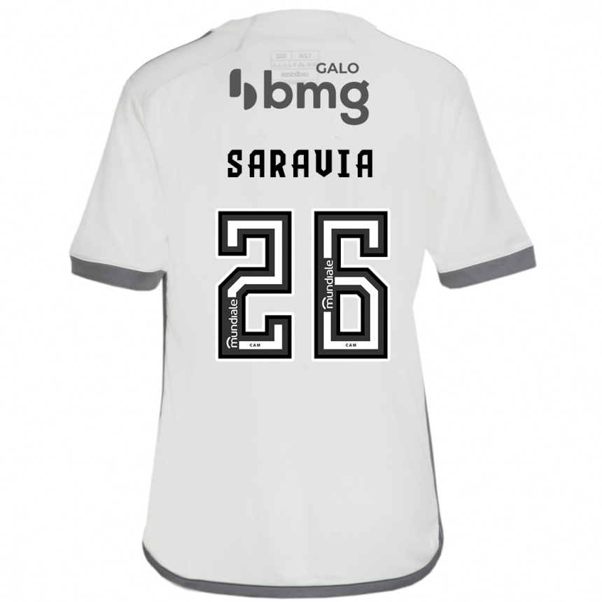 Kids Football Renzo Saravia #26 Off White Away Jersey 2024/25 T-Shirt Za