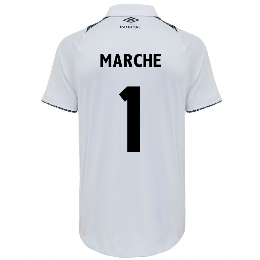 Kids Football Agustín Marchesín #1 White Blue Away Jersey 2024/25 T-Shirt Za