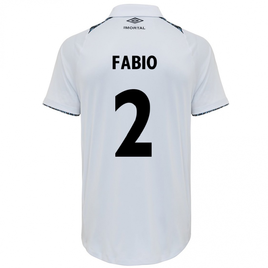 Kids Football Fábio #2 White Blue Away Jersey 2024/25 T-Shirt Za