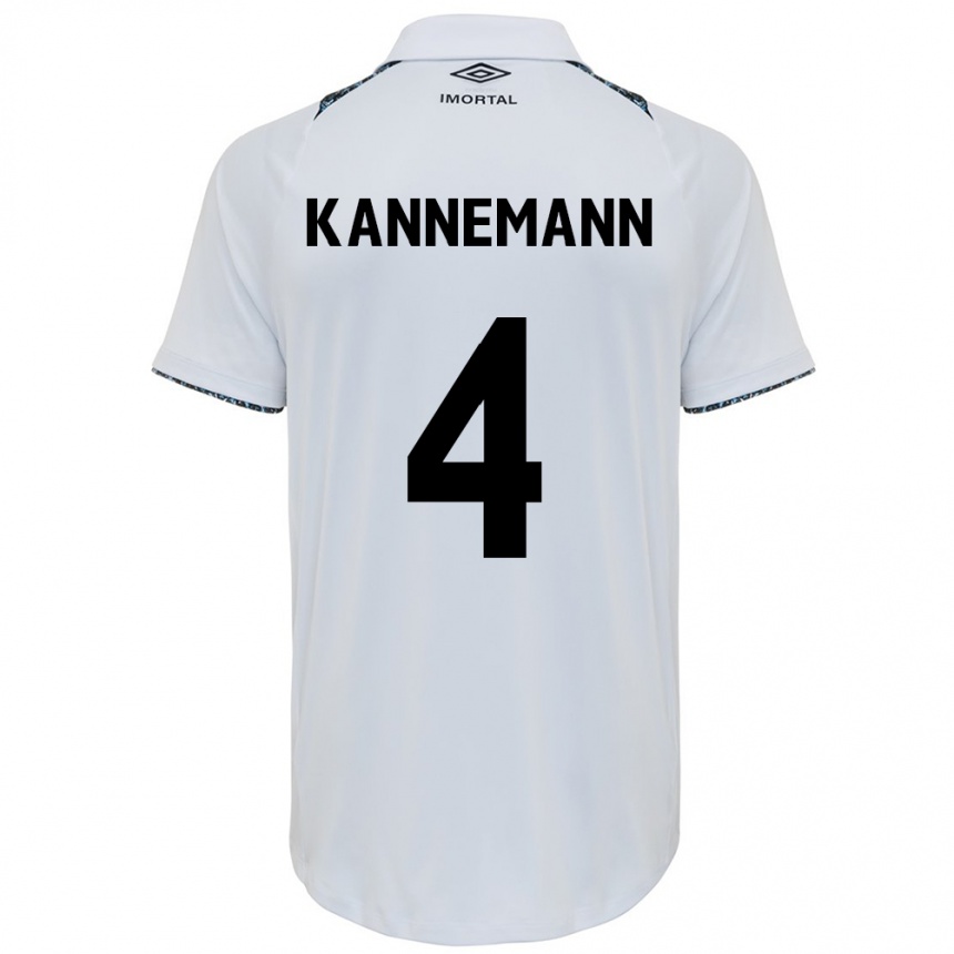 Kids Football Walter Kannemann #4 White Blue Away Jersey 2024/25 T-Shirt Za