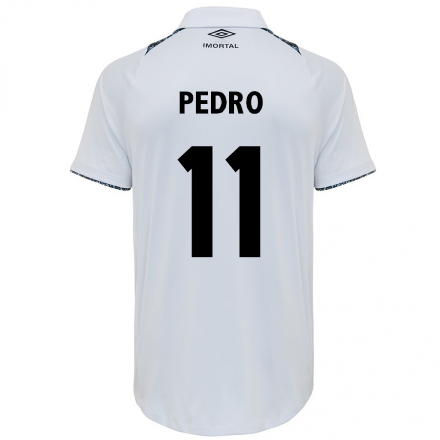 Kids Football João Pedro #11 White Blue Away Jersey 2024/25 T-Shirt Za