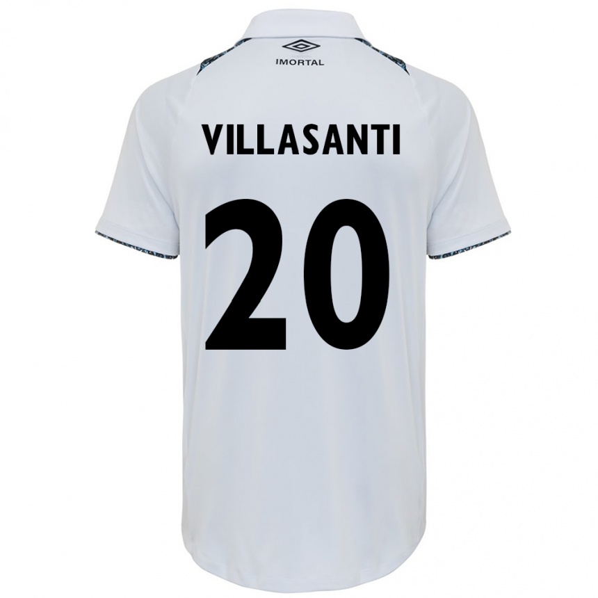 Kids Football Mathías Villasanti #20 White Blue Away Jersey 2024/25 T-Shirt Za