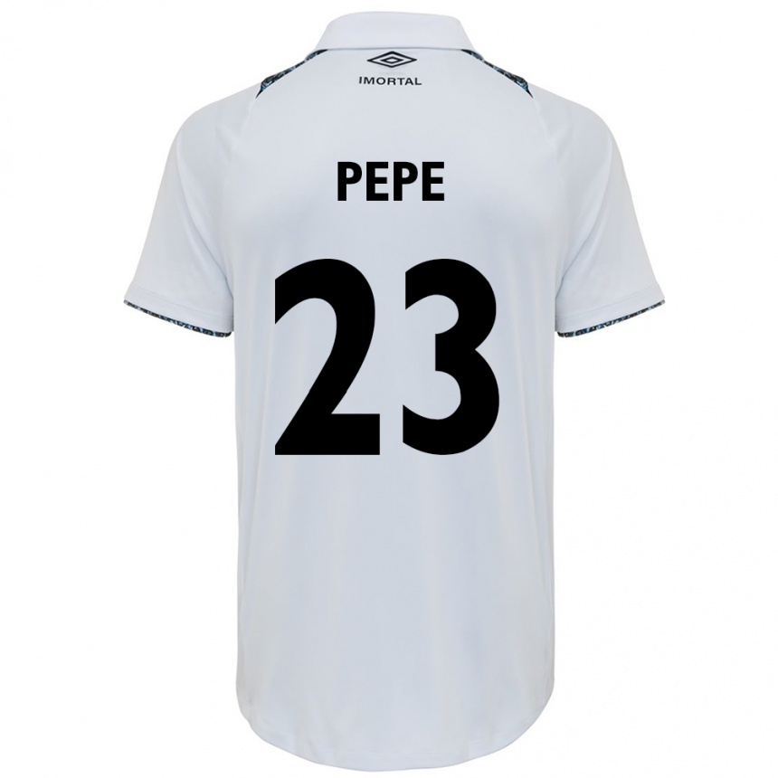 Kids Football Pepê #23 White Blue Away Jersey 2024/25 T-Shirt Za