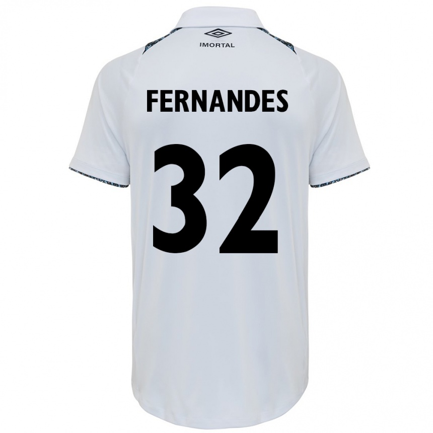 Kids Football Nathan Fernandes #32 White Blue Away Jersey 2024/25 T-Shirt Za