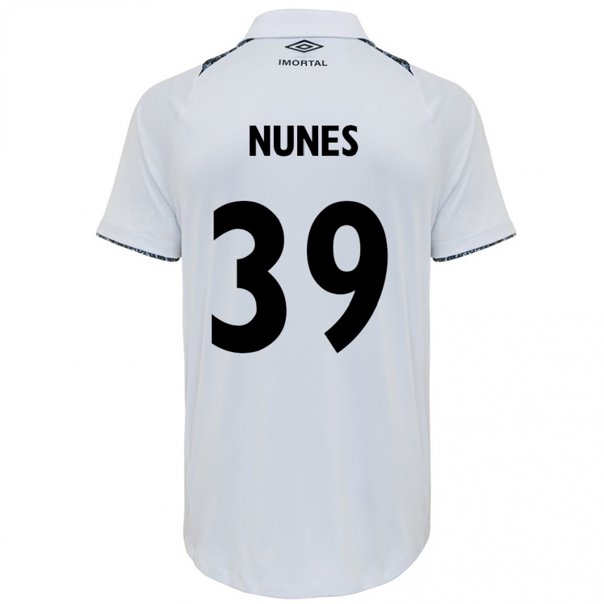 Kids Football Gustavo Gomes #39 White Blue Away Jersey 2024/25 T-Shirt Za