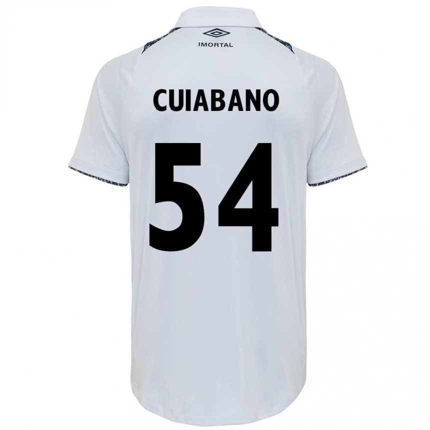 Kids Football Cuiabano #54 White Blue Away Jersey 2024/25 T-Shirt Za