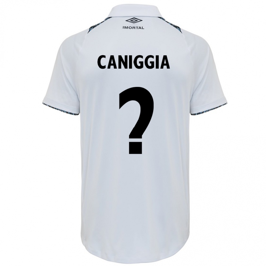 Kids Football Lucas Caniggia #0 White Blue Away Jersey 2024/25 T-Shirt Za