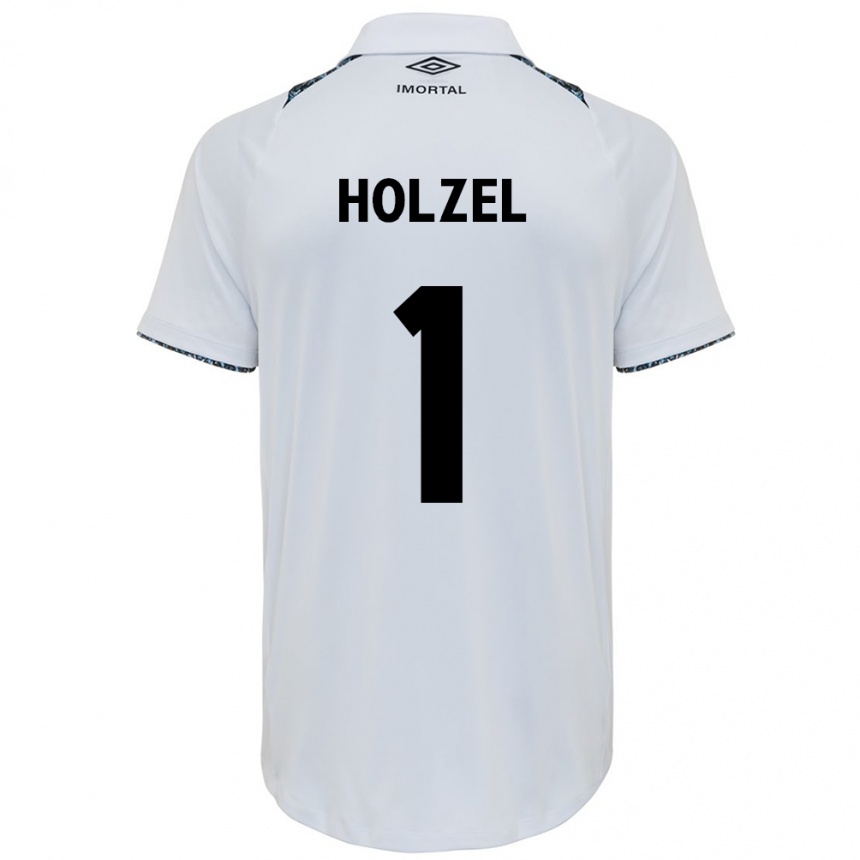 Kids Football Vivi Holzel #1 White Blue Away Jersey 2024/25 T-Shirt Za